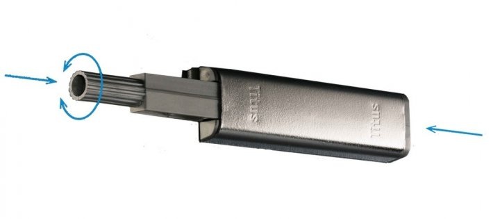 Штовхач Push-Latch TITUS 43мм гум.демпф накладний тримач F3M