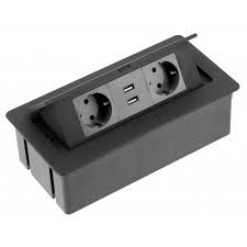 Подовжувач GTV 2 розетки SCHUKO 2xUSB Чорний
